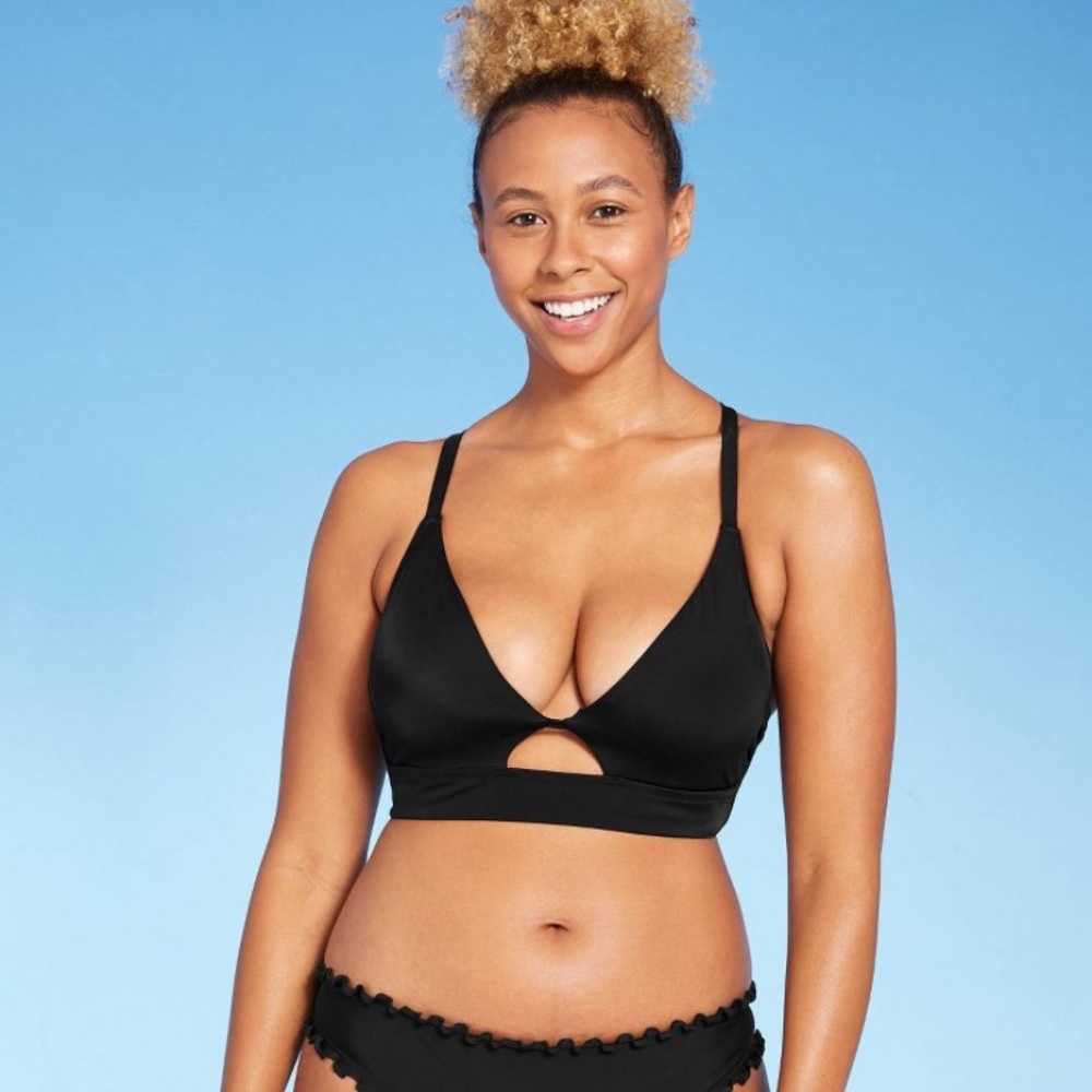 NWT Shade and Shore Longline Cut Out Bikini Top